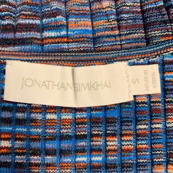 JONATHAN SIMKHAI S Vesna Multi Color Viscose Blend Knit Twist Front Casual Top - Picture 5 of 6